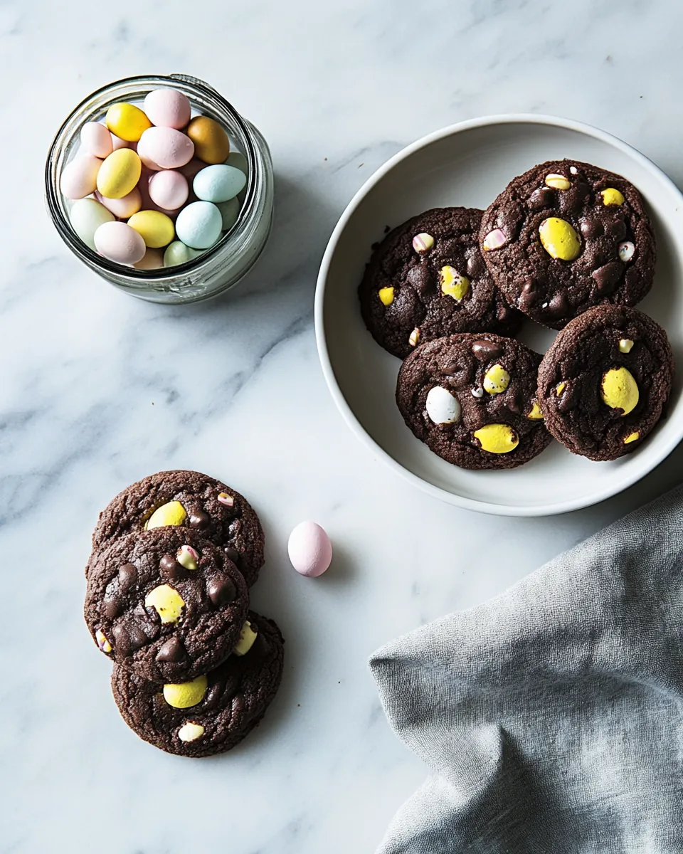Chocolate Cadbury Egg Cookies