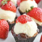 Chocolate Dipped Cheesecake Stuffed Strawberries