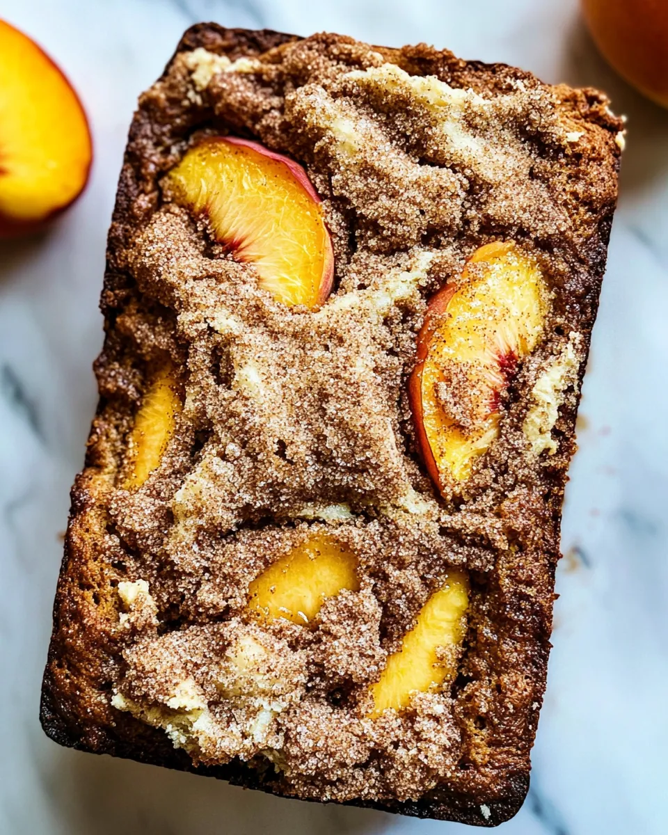 Cinnamon Crunch Peach Muffin Bread
