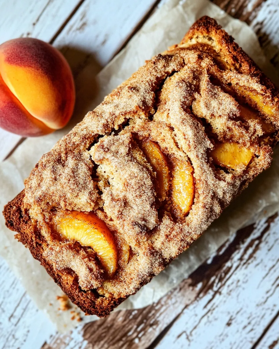 Cinnamon Crunch Peach Muffin Bread