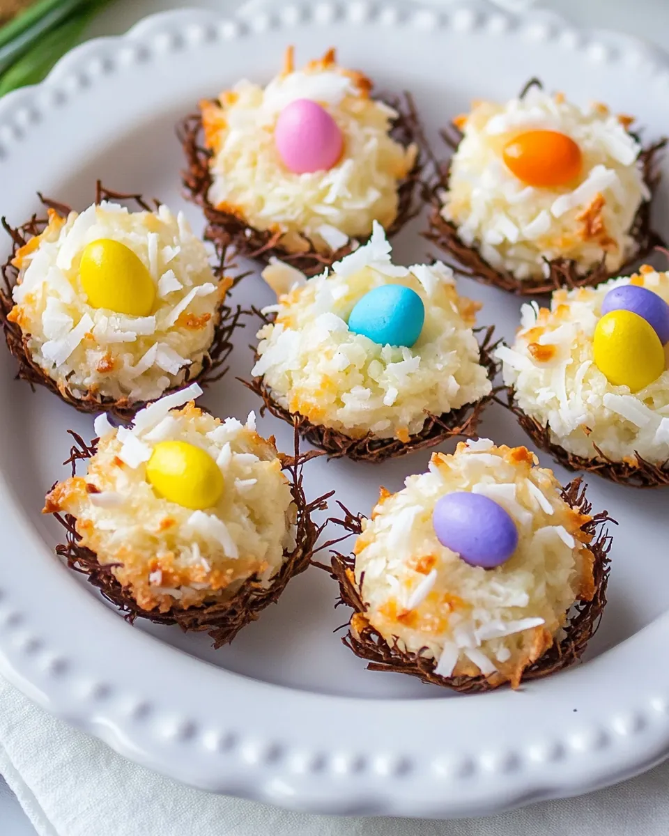 Coconut Macaroon Easter Nests