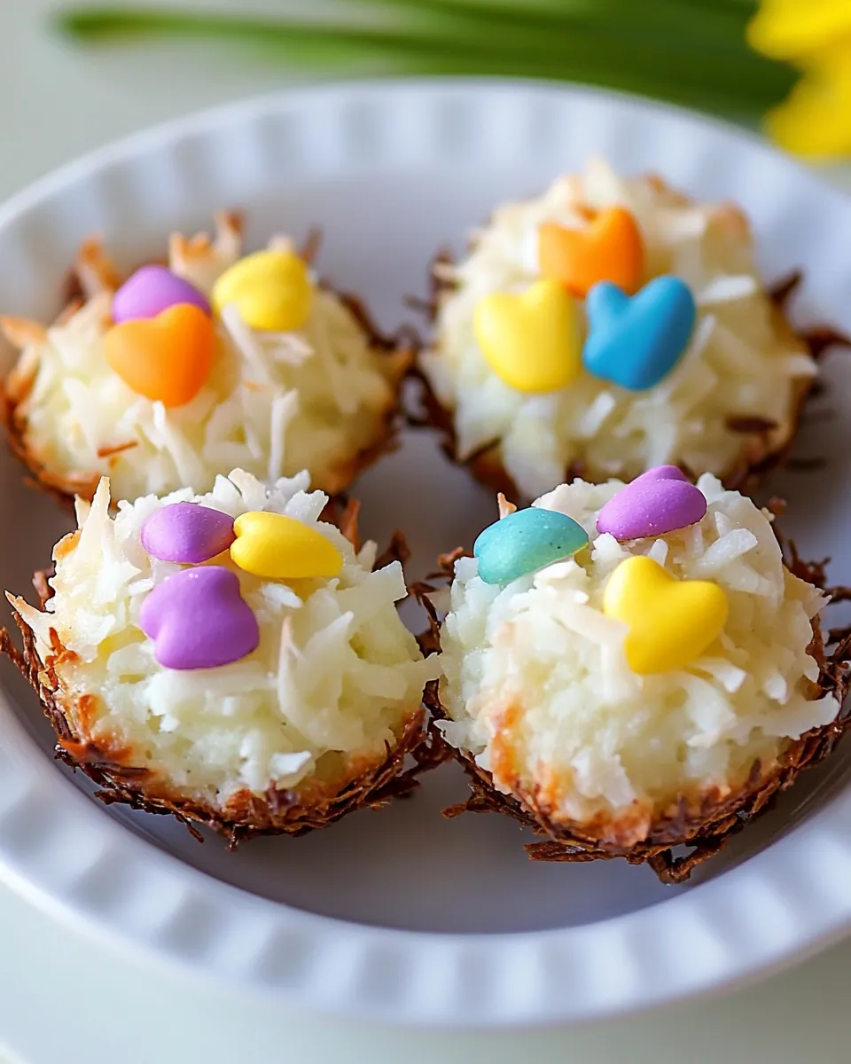 Coconut Macaroon Easter Nests