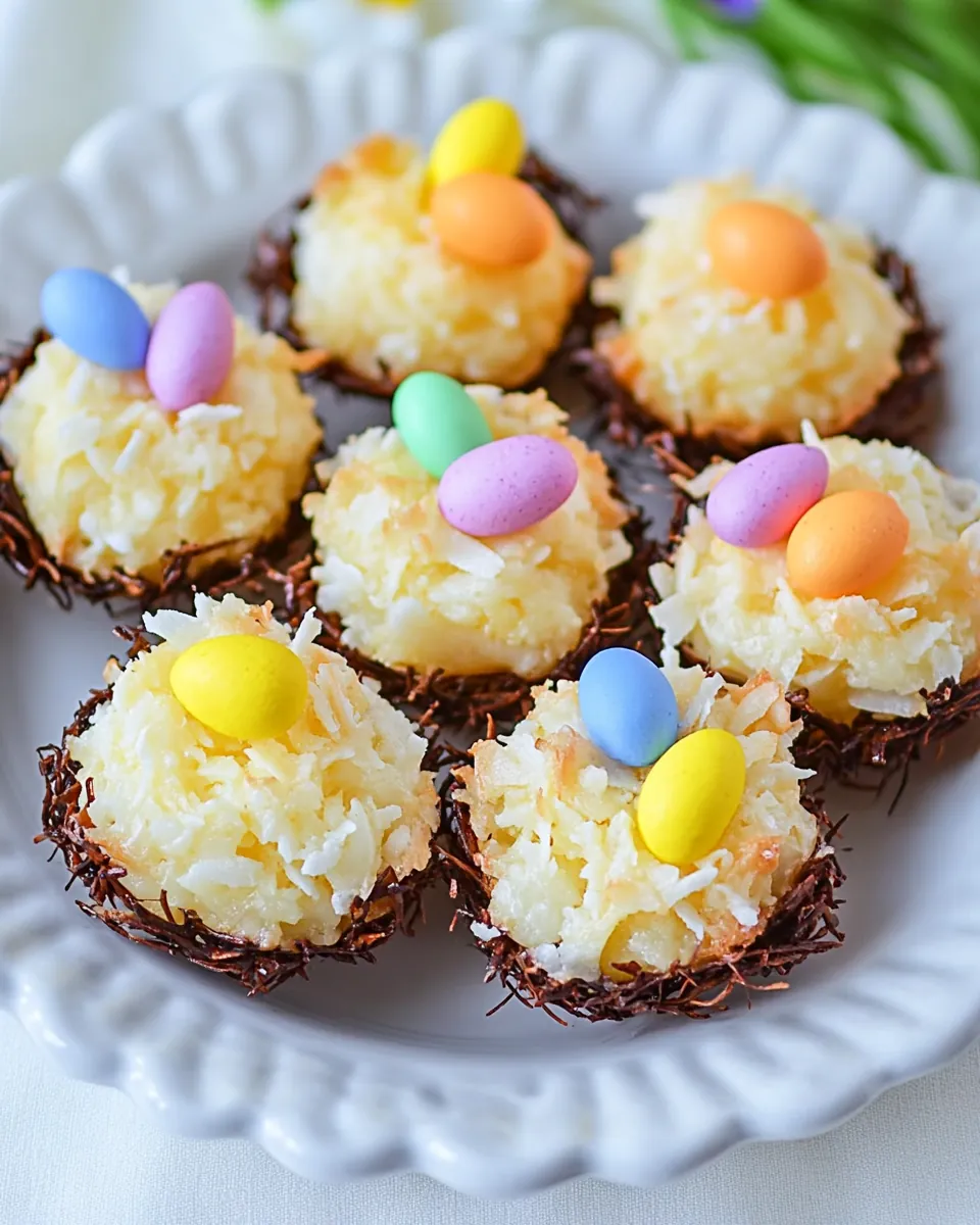Coconut Macaroon Easter Nests