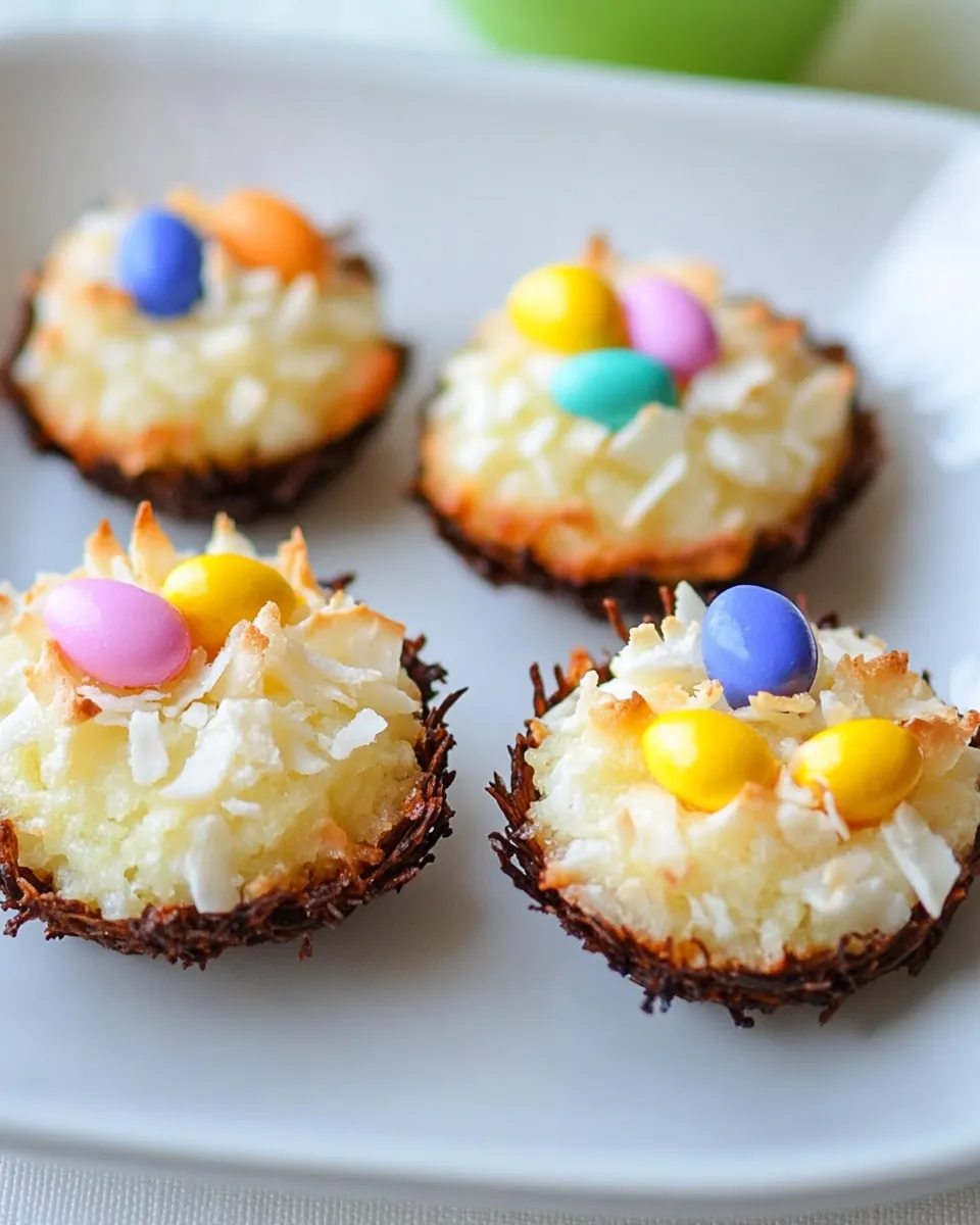 Coconut Macaroon Easter Nests