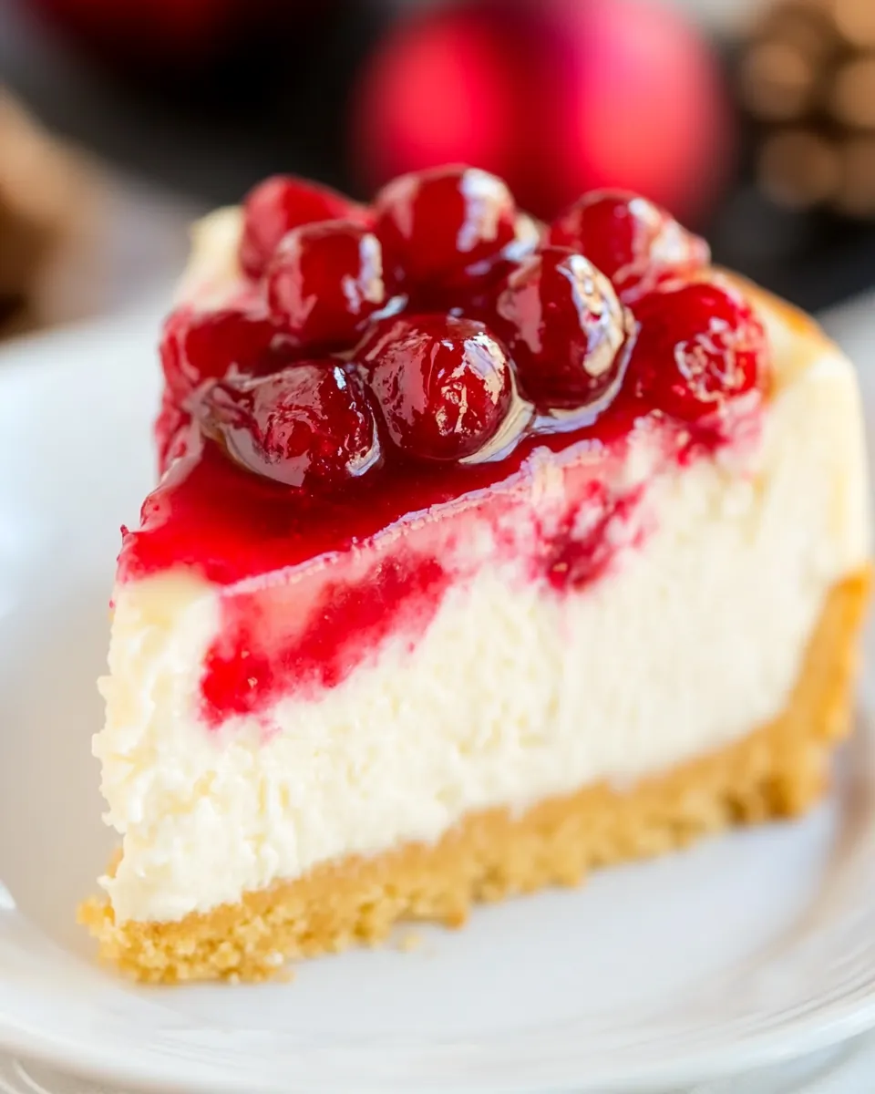 Cranberry Eggnog Cheesecake