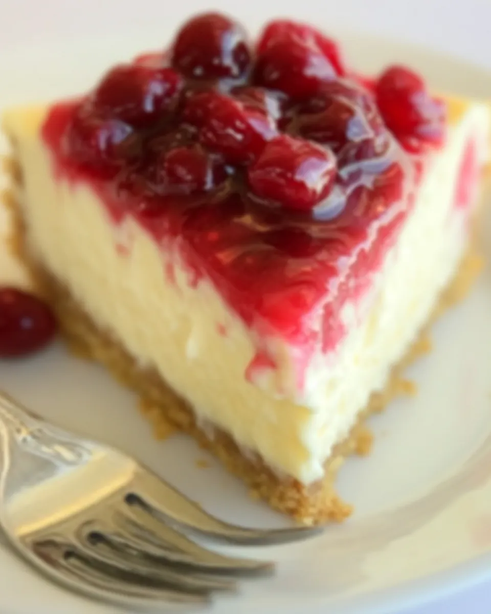 Cranberry Eggnog Cheesecake