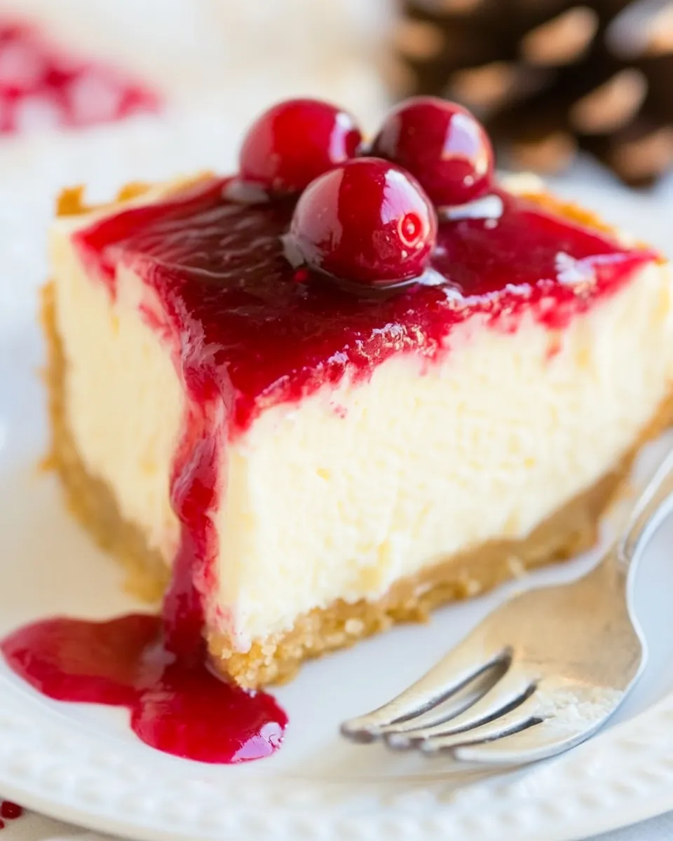 Cranberry Eggnog Cheesecake