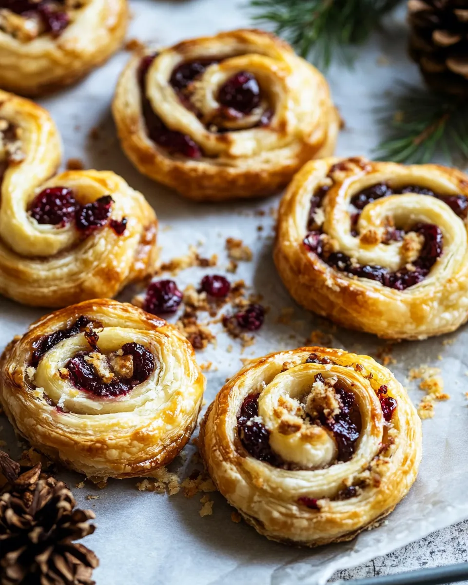 Cranberry Goat Cheese Puff Pastry Swirls