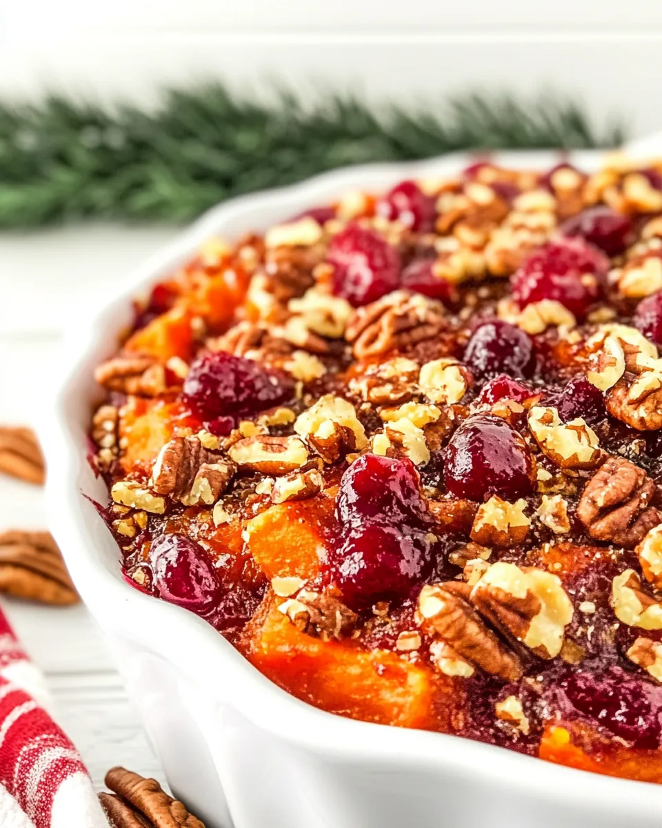 Cranberry Pecan Sweet Potato Casserole