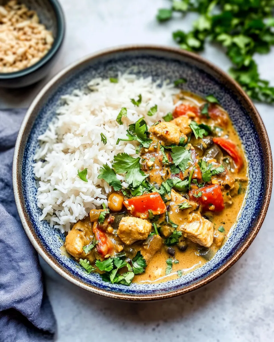 Crock Pot Thai Peanut Butter Chicken Curry
