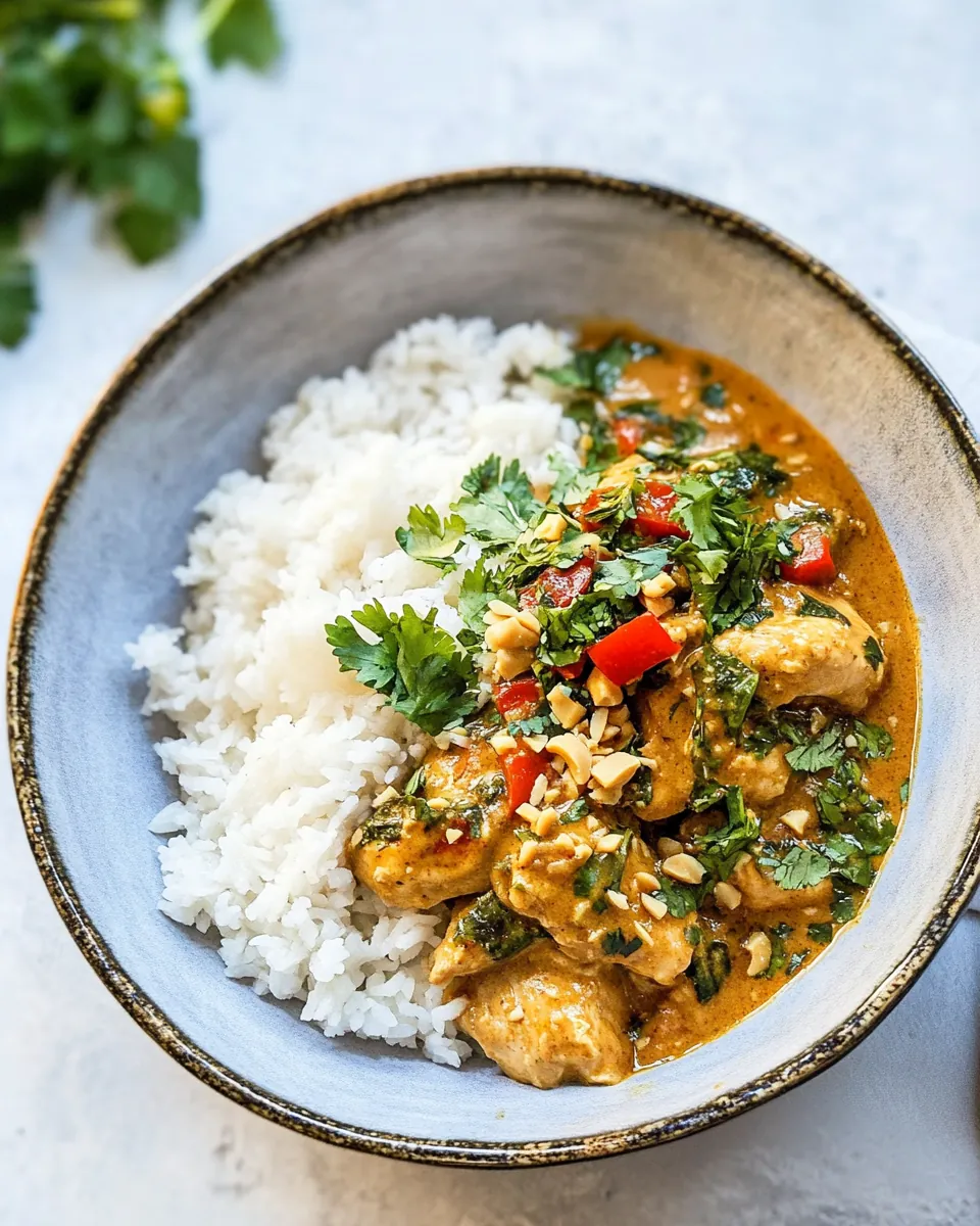 Crock Pot Thai Peanut Butter Chicken Curry
