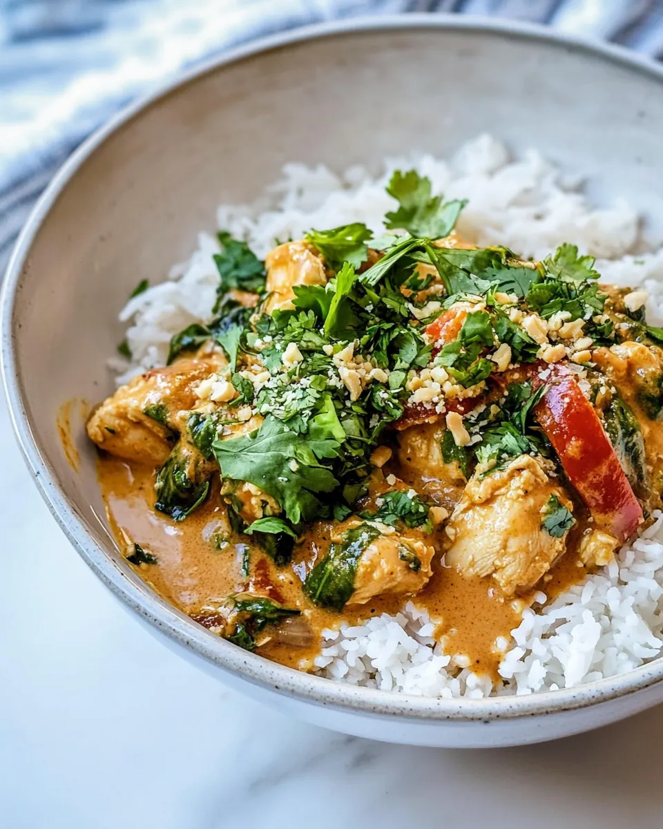 Crock Pot Thai Peanut Butter Chicken Curry