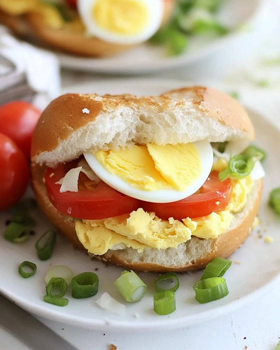 Egg Tomato and Scallion Sandwich