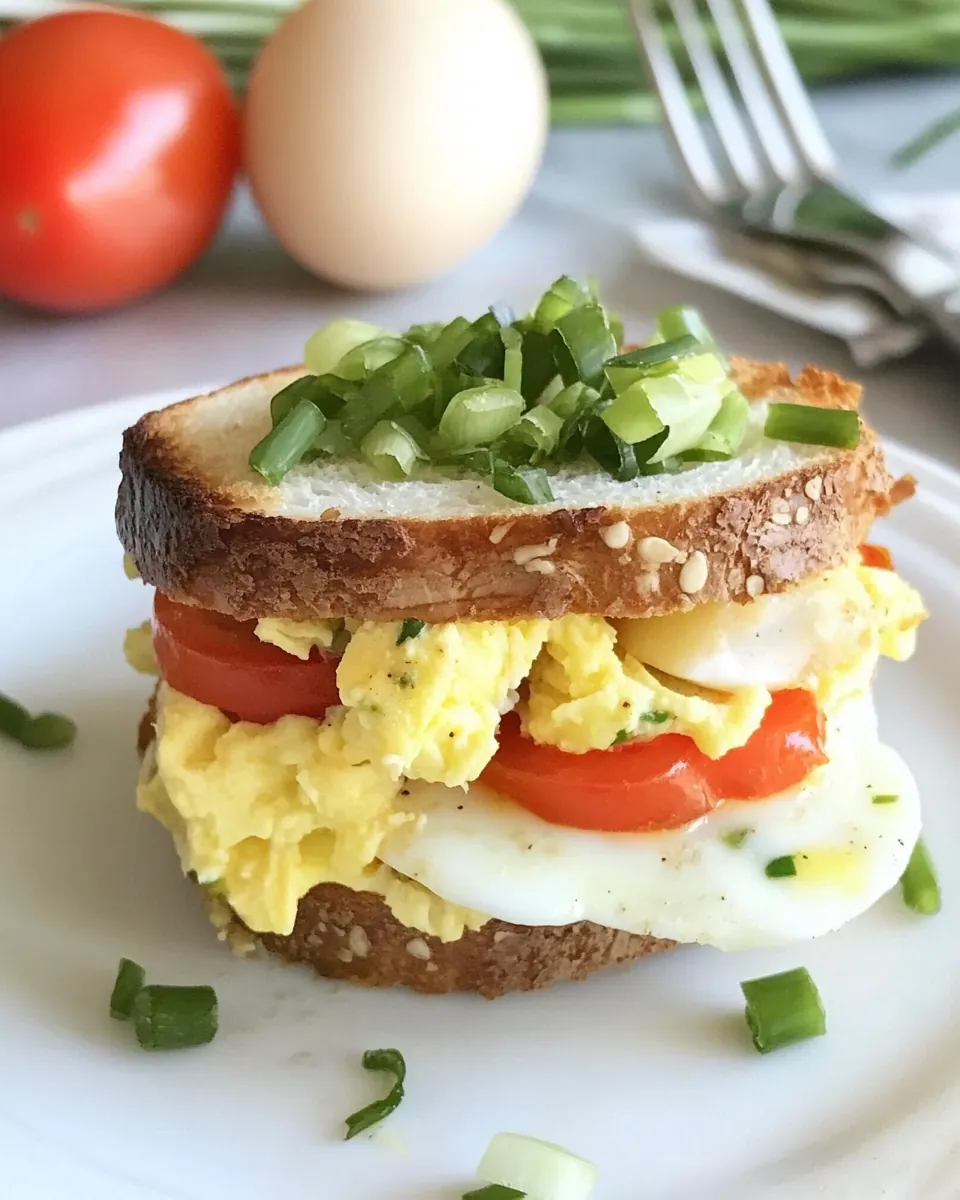 Egg Tomato and Scallion Sandwich