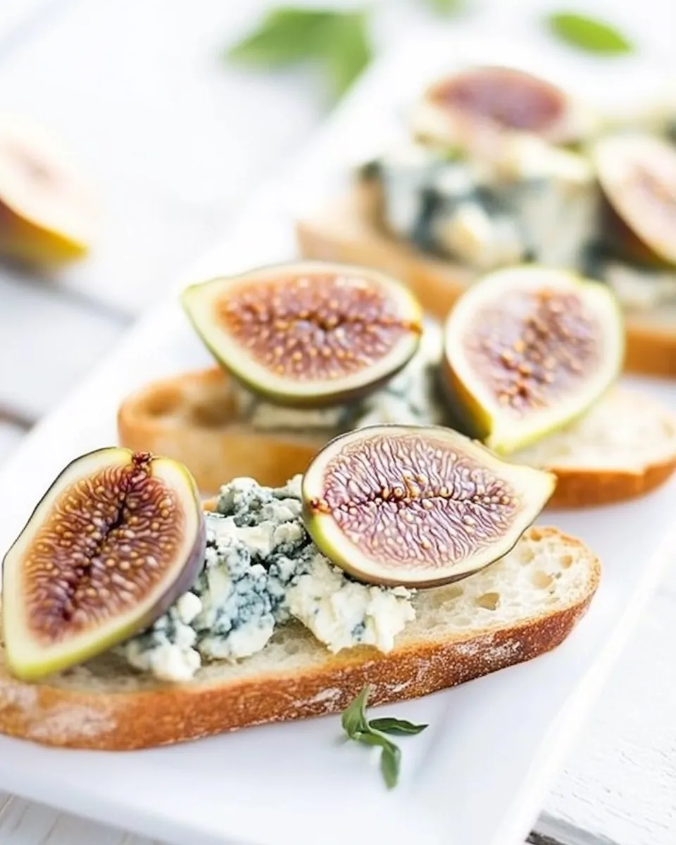 Fig Blue Cheese Honey Crostini