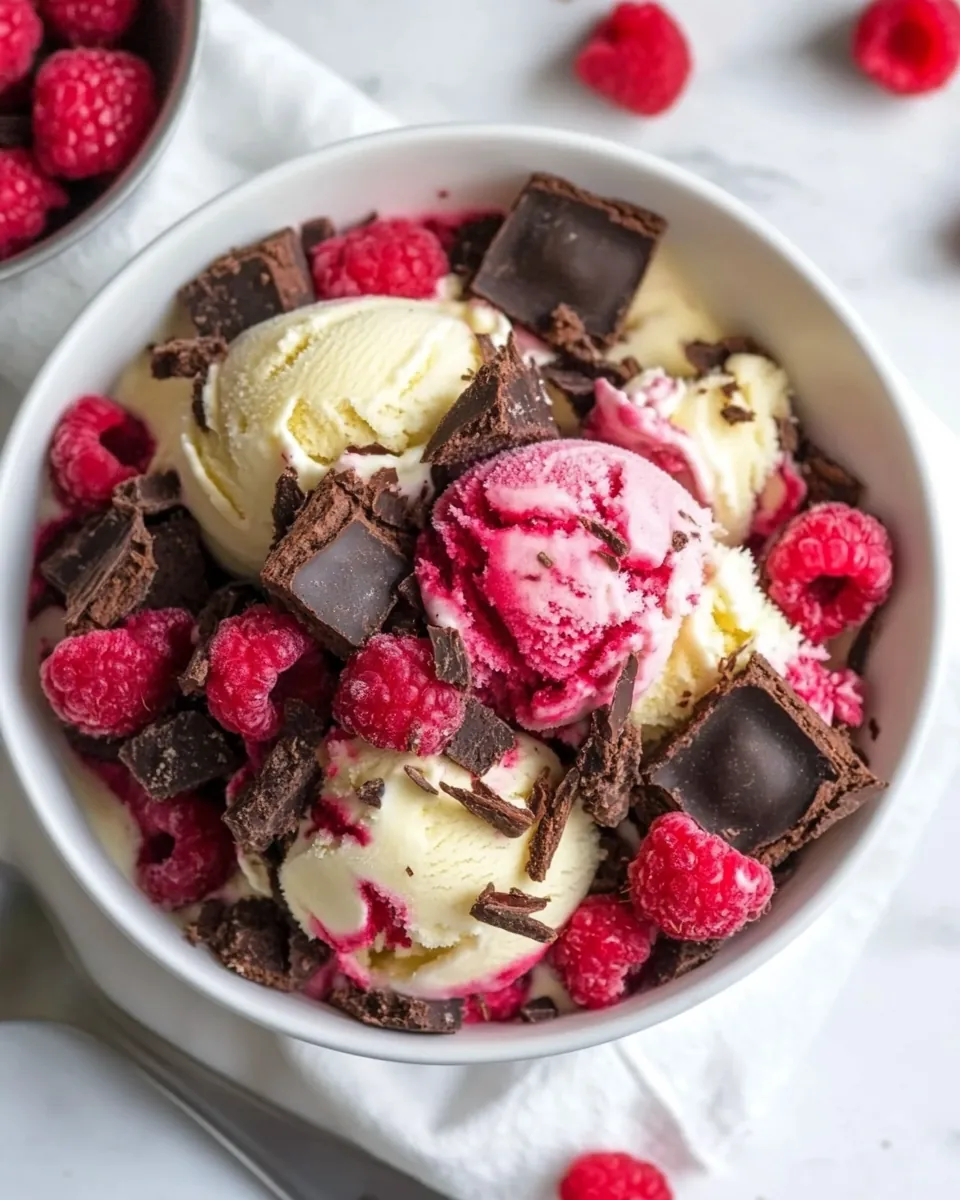 Fresh Raspberry Brownie Chunk Ice Cream