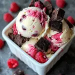 Fresh Raspberry Brownie Chunk Ice Cream