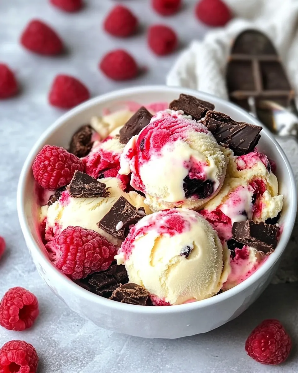 Fresh Raspberry Brownie Chunk Ice Cream