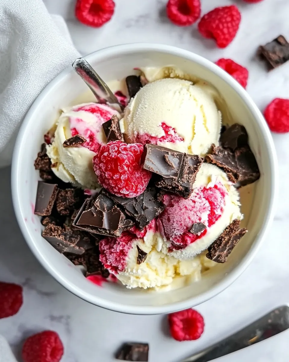 Fresh Raspberry Brownie Chunk Ice Cream