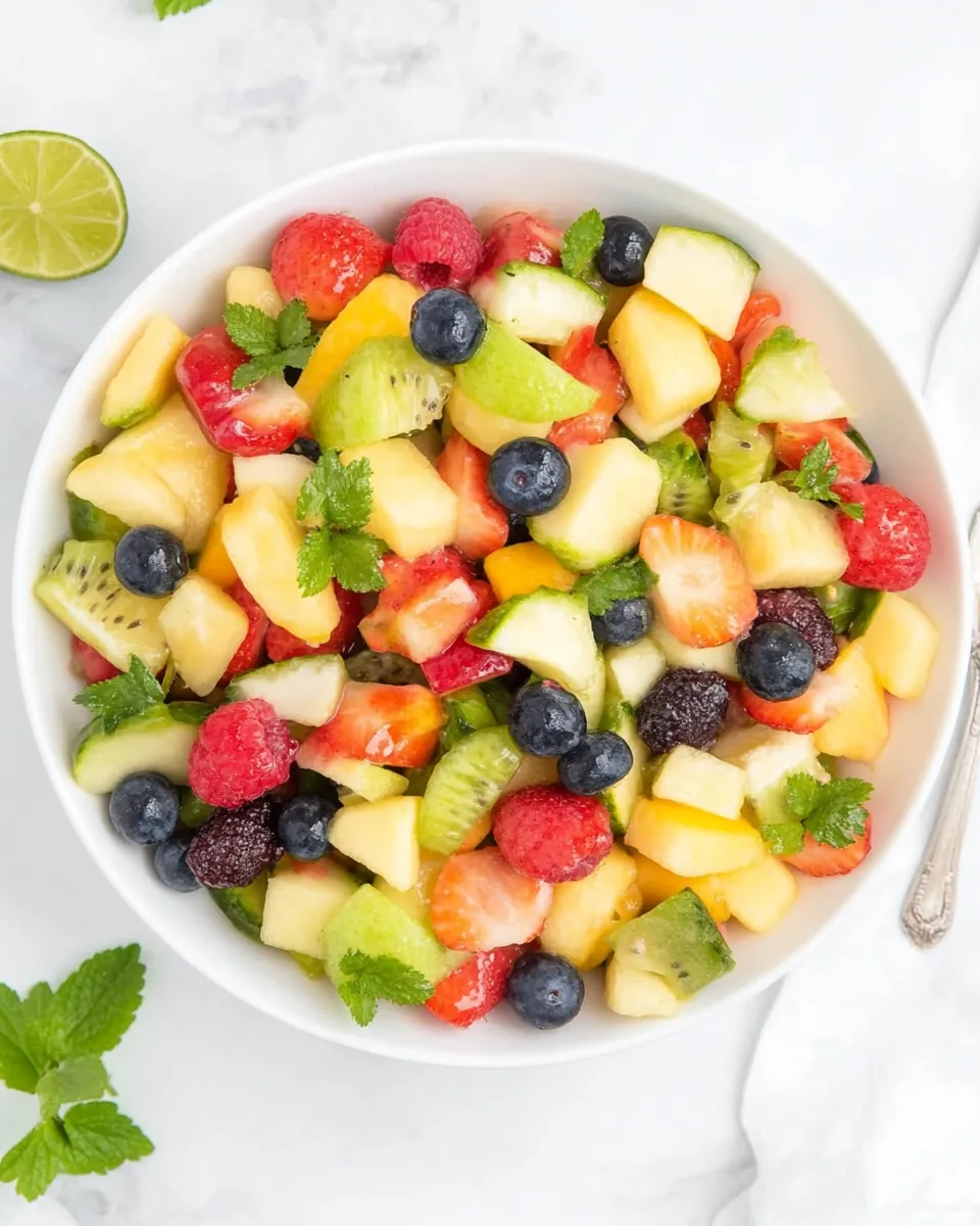 Fruit Salad with Honey Lime Dressing