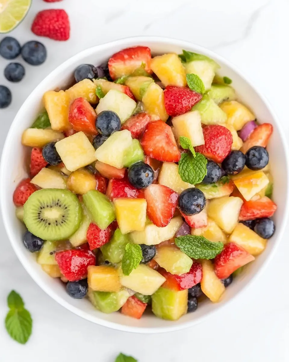 Fruit Salad with Honey Lime Dressing