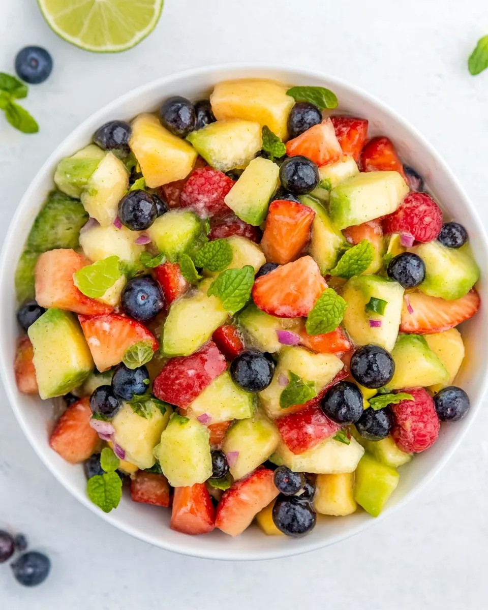 Fruit Salad with Honey Lime Dressing