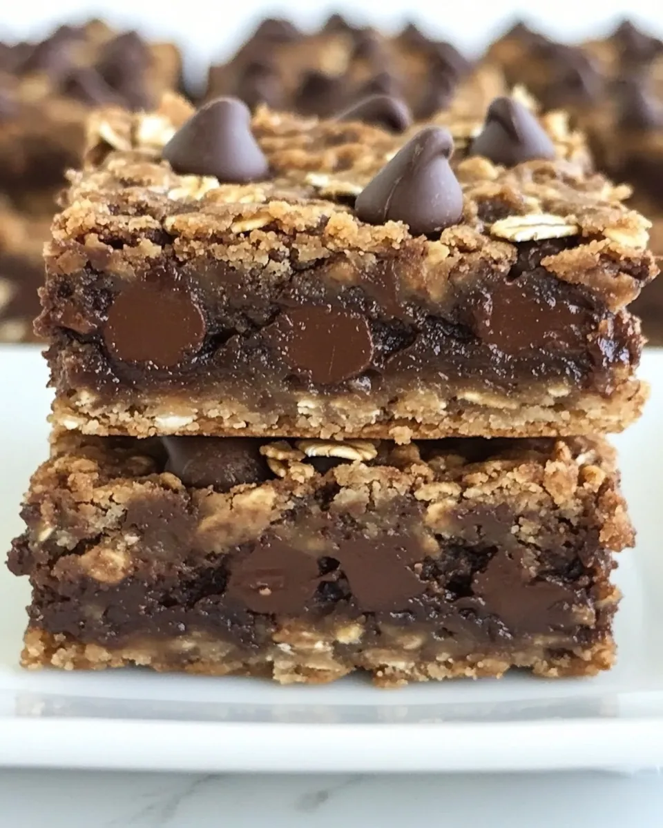 Fudgy Oatmeal Chocolate Chip Cookie Bars