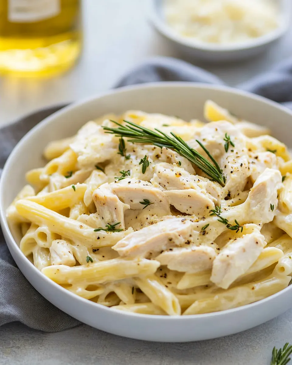 Goat Cheese Pasta with Chicken Rosemary