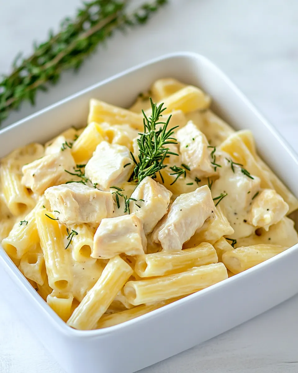 Goat Cheese Pasta with Chicken Rosemary