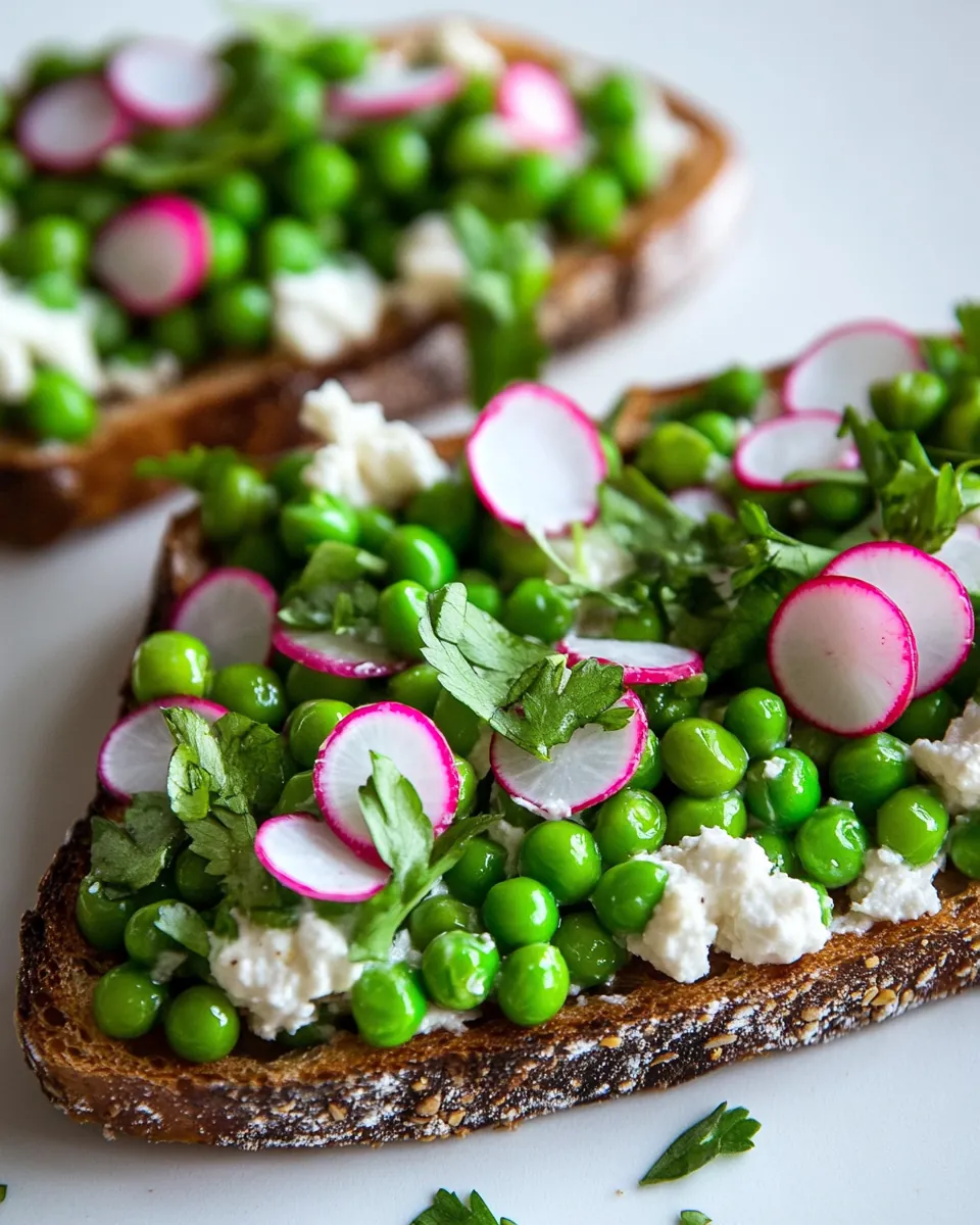 Green Pea and Radish Tartines