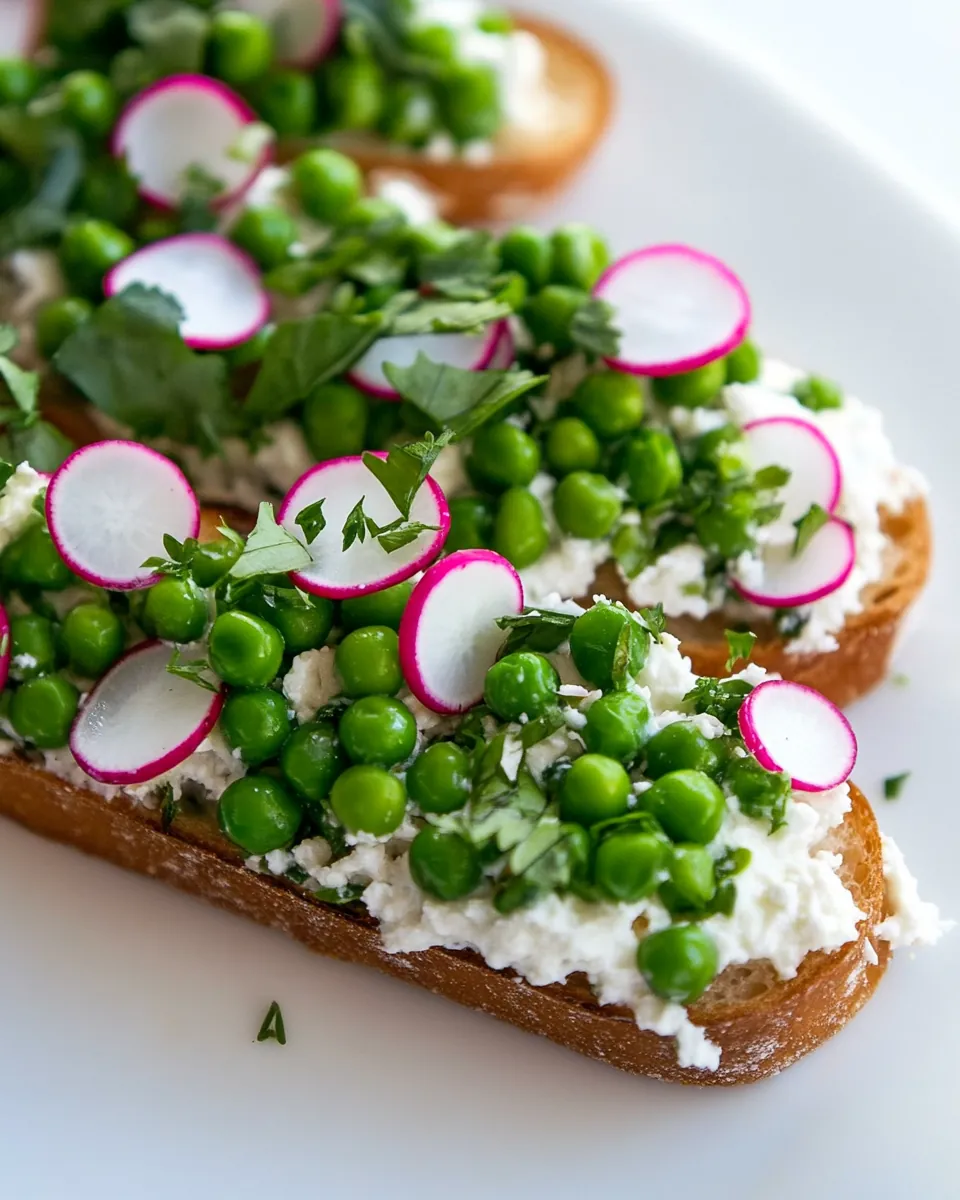 Green Pea and Radish Tartines