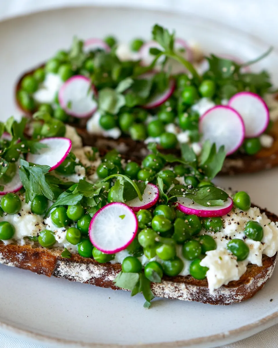 Green Pea and Radish Tartines