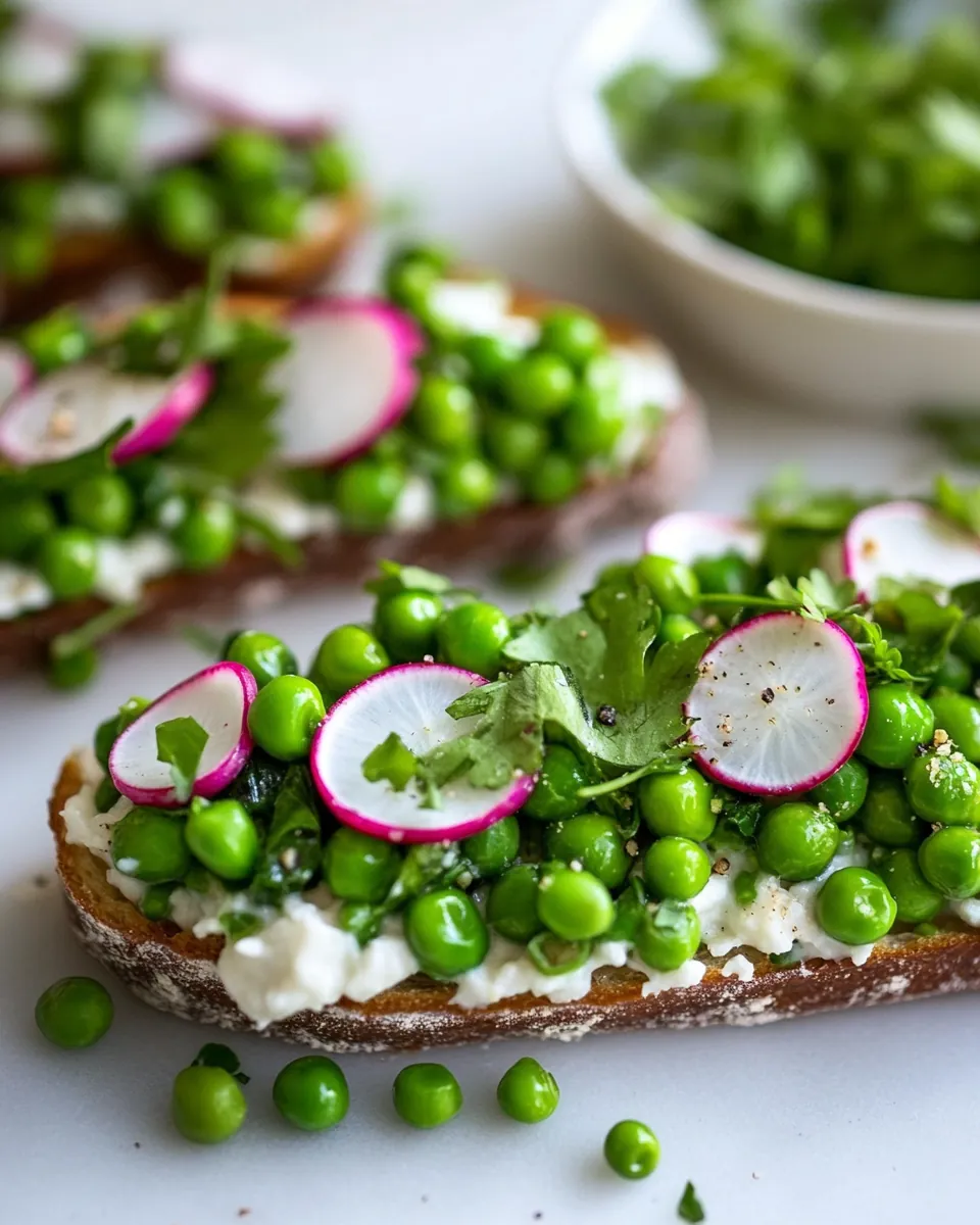 Green Pea and Radish Tartines