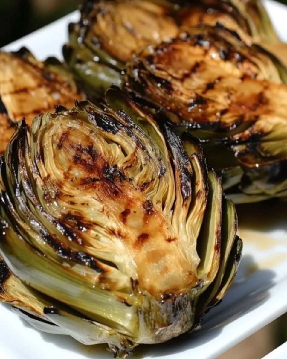 Grilled Globe Artichokes