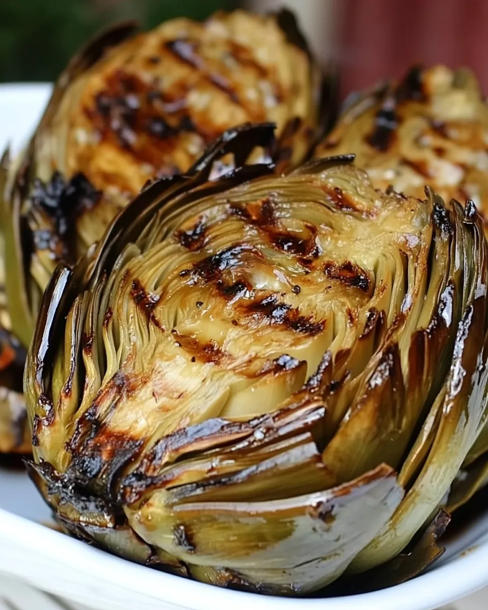 Grilled Globe Artichokes