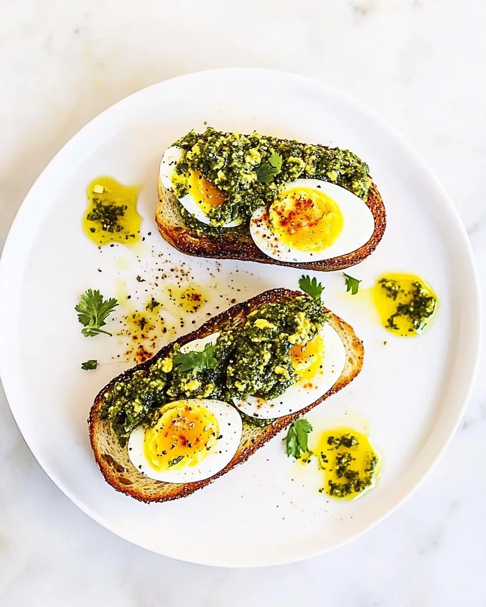 Hard Boiled Egg Toast with Chermoula