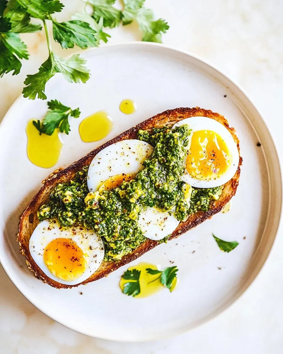 Hard Boiled Egg Toast with Chermoula