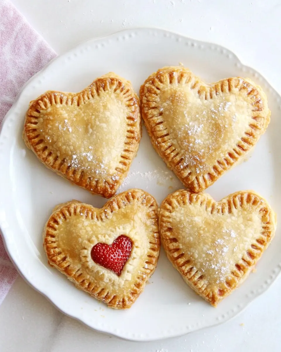 Heart Shaped Strawberry Hand Pies