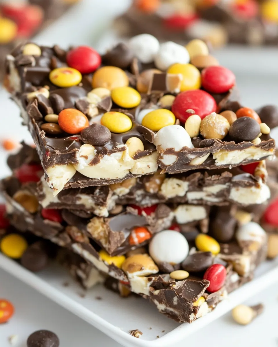 Leftover Halloween Candy Bark