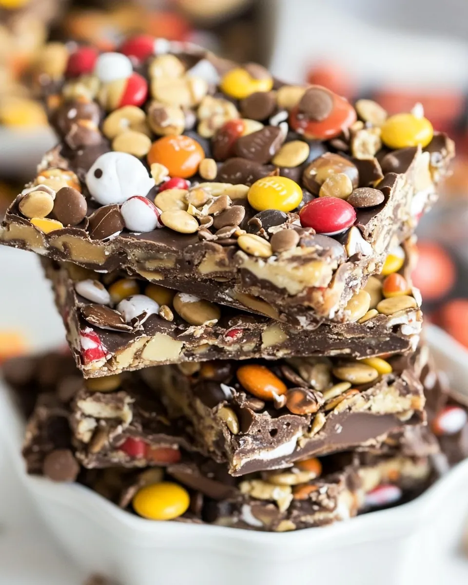 Leftover Halloween Candy Bark