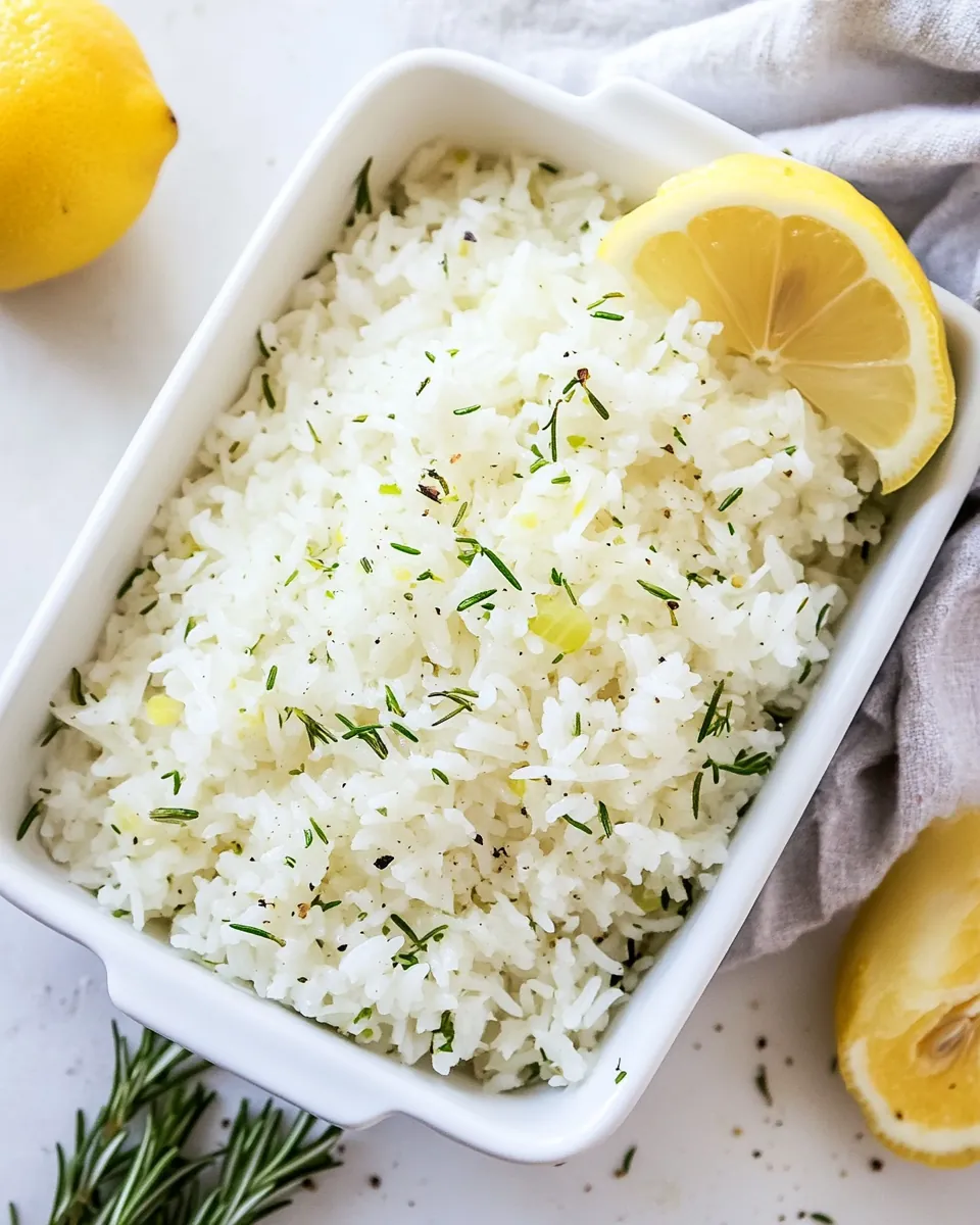 Lemon Garlic Rosemary Rice