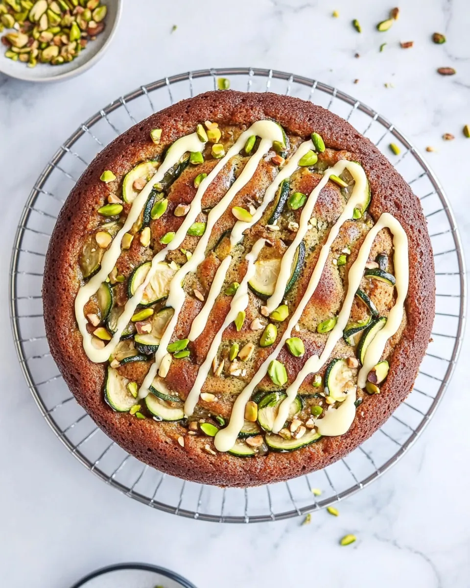 Lemon Pistachio Zucchini Cake