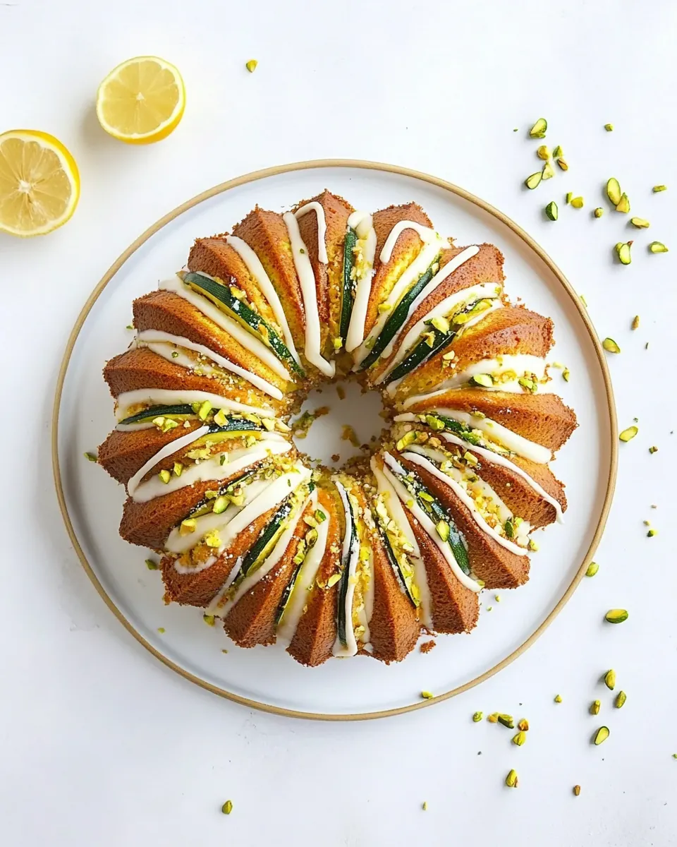 Lemon Pistachio Zucchini Cake