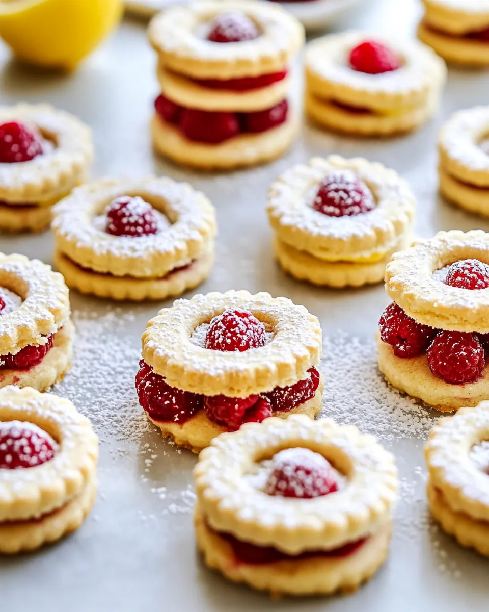 Lemon Raspberry Sandwich Cookies