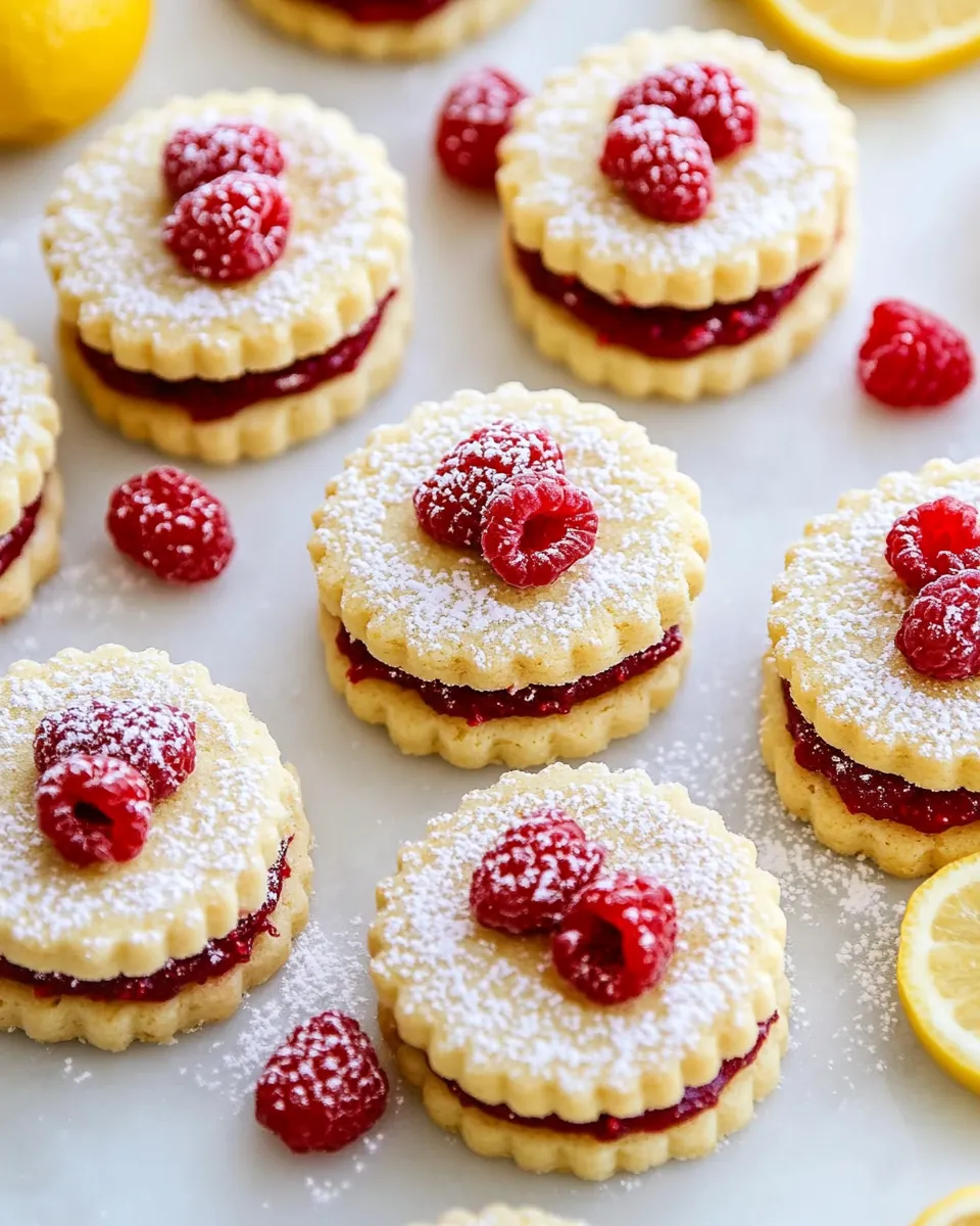 Lemon Raspberry Sandwich Cookies