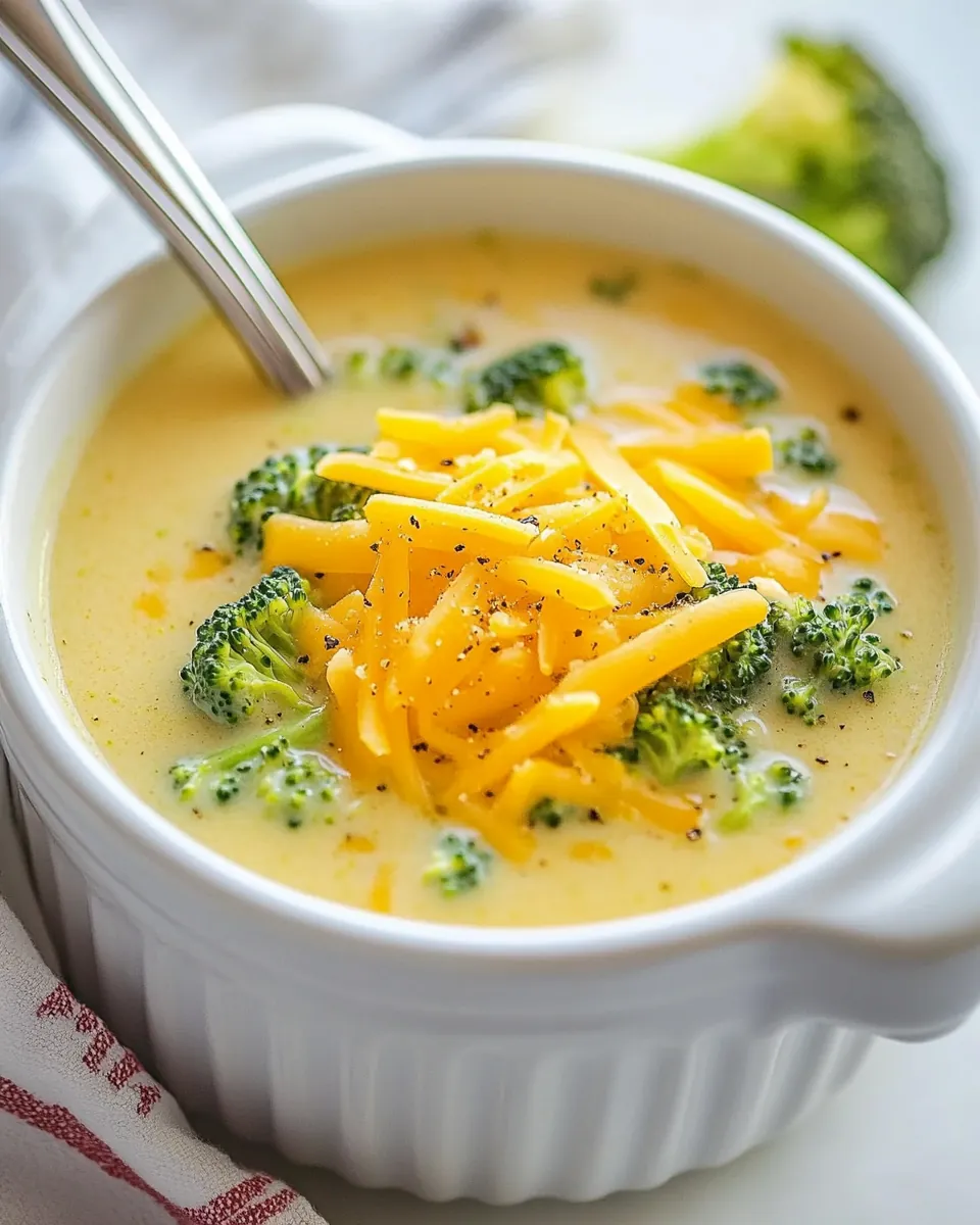 Lightened Up Broccoli Cheddar Soup