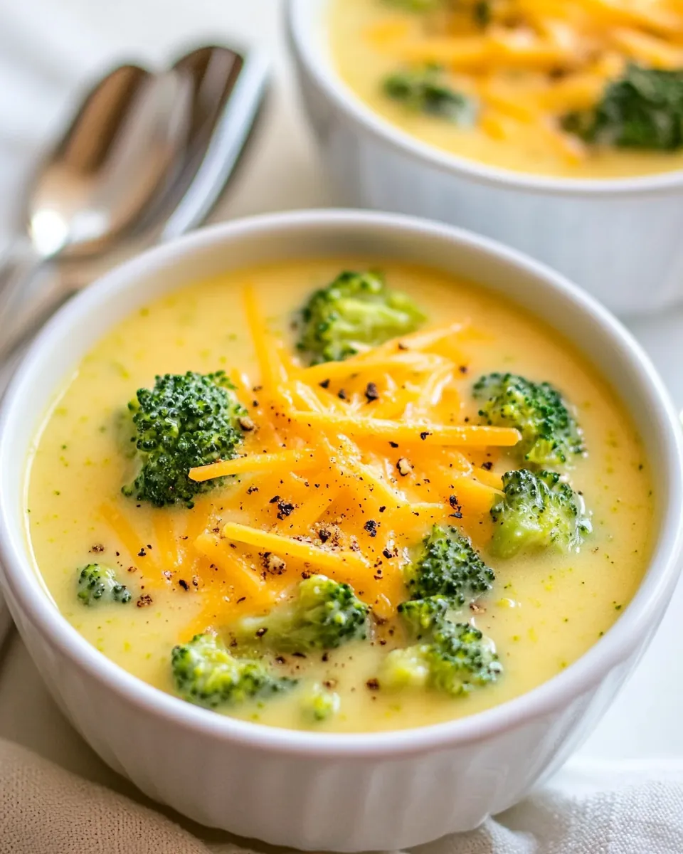 Lightened Up Broccoli Cheddar Soup