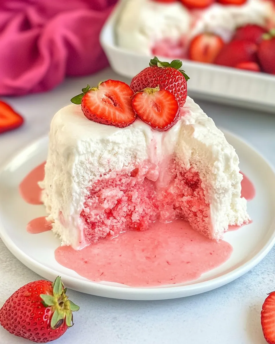 Melted Ice Cream Strawberry Cake