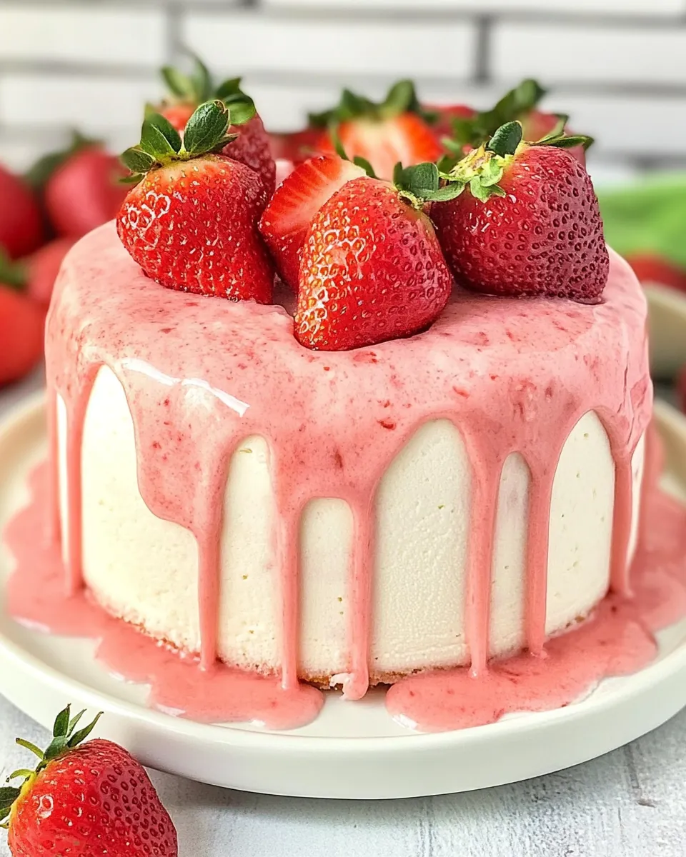 Melted Ice Cream Strawberry Cake