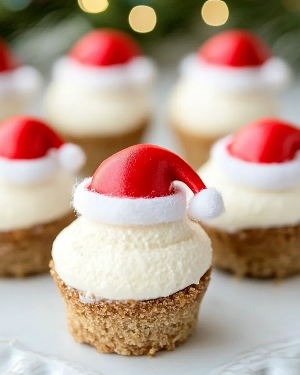 Mini No Bake Santa Cheesecakes